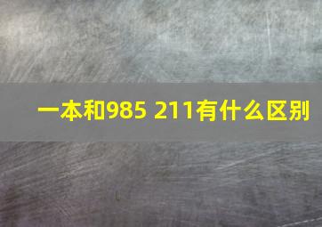 一本和985 211有什么区别